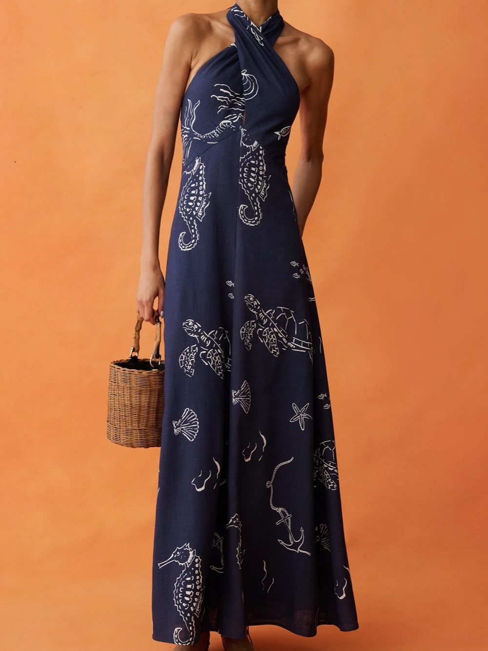 ANAYA Oceana Dress Sea Inspired Halter Neck Few Moda